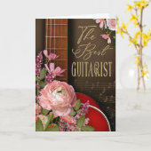 Carte Message d'appréciation pour guitariste toute occas (Fleur jaune)