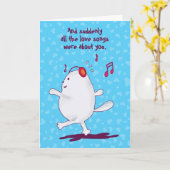 Carte Message de chat drôle, Saint-Valentin bleue (Fleur jaune)