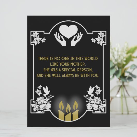 Carte Message de condoléances mère (Debout devant)