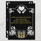 Carte Message de condoléances mère (Devant / Derrière)