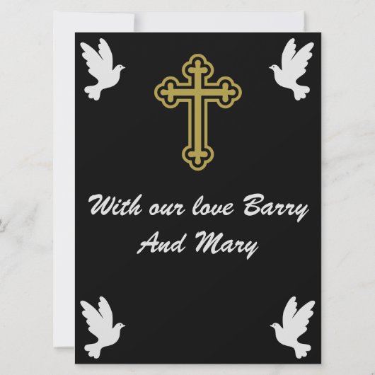 Carte Message de condoléances mère (Dos)