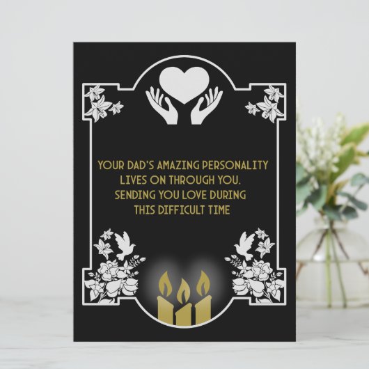 Carte Message de condoléances Père (Debout devant)