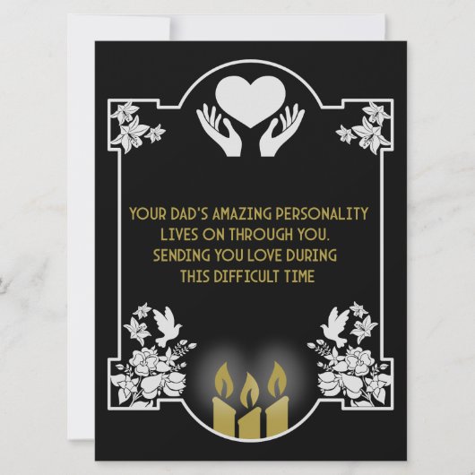 Carte Message de condoléances Père (Devant)