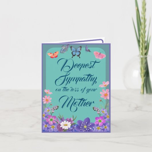 Carte Message De Condolence Florale Pour Perte De  (Devant)