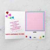 Carte Message de Cupcake Rose Anniversaire Maman Écrivez (Intérieur)