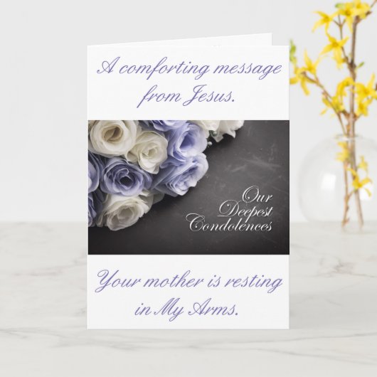 Carte Message de Jésus Condoléances (Fleur jaune)