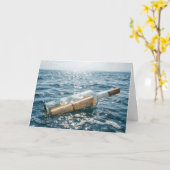 Carte Message de Joyeux Anniversaire dans une Bouteille (Fleur jaune)