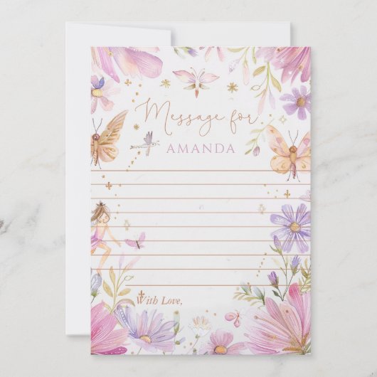 Carte Message de la capsule Fairy First Birth Heure (Devant)