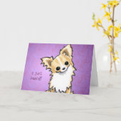 Carte Message de Long Hair Chihuahua Speaks (Fleur jaune)