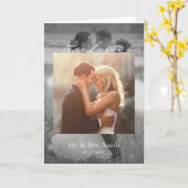 Carte Message de Merci Mariage de script de photo modern (Fleur jaune)