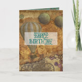 Carte Message de Merci plié Steampunk (Devant)