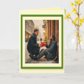 CARTE MESSAGE DE NOËL DONNER C'EST AIMER (Fleur jaune)