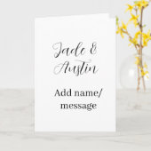 Carte Message de nom de couple de mariage date romantiqu (Fleur jaune)