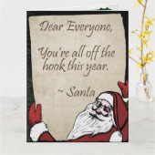 Carte Message de Père Noël - Version Nice (Fleur jaune)