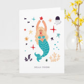 Carte Message de sirène | Vide (Fleur jaune)