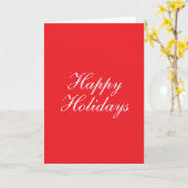 Carte Message de vacances joyeuses élégant rouge vif (Fleur jaune)