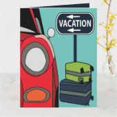 Carte Message de vacances pour un voyage en road trip (Fleur jaune)