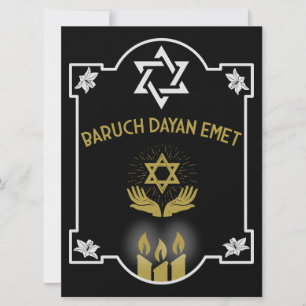 Carte Message funéraire de la Condolence juive