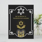 Carte Message funéraire de la Condolence juive (Debout devant)