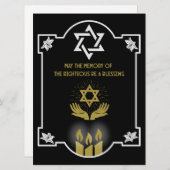 Carte Message funéraire de la Condolence juive (Devant / Derrière)