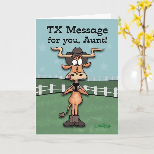 Carte Message Longhorn TX (Fleur jaune)