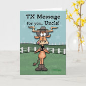 Carte Message Longhorn TX (Fleur jaune)