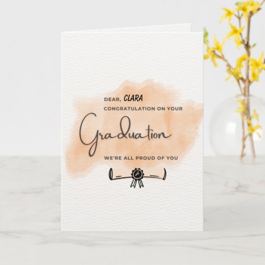 Carte Message mignon Félicitation Graduation (Fleur jaune)