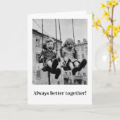 Carte Message Mignon pour Meilleures Amies (Fleur jaune)