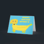 Carte Message personnalisé Banana Dog Funny Anniversaire<br><div class="desc">Cette jolie carte présente des illustrations de chiens de dachshund faits de bananes. Le message à l'avant et à l'intérieur peut être customisé avec votre propre texte afin que vous puissiez créer la carte parfaite pour n'importe quelle occasion.</div>