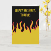 Carte Message personnalisé Flames d'incendie jaune, roug (Fleur jaune)