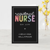 Carte Message personnalisé Infirmière inscrite diplômé d (Fleur jaune)