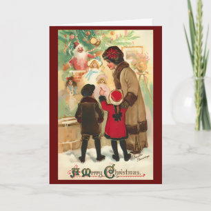 Carte Message personnalisé rétro de Noël Vintage