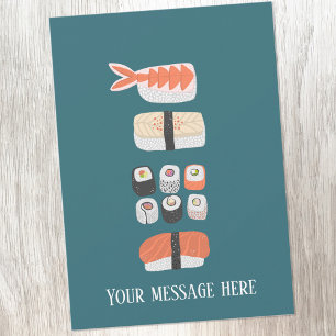 Carte Message personnalisé Sushi