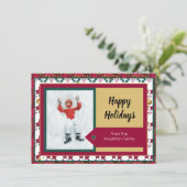 Carte Message photo de Noël moderne Red Green (Debout devant)