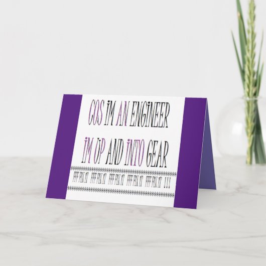 Carte Message pour les ingénieurs et ceux qui réparent l (Devant)