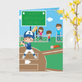Carte Message secret de baseball pour garçons Joyeux ann (Fleur jaune)
