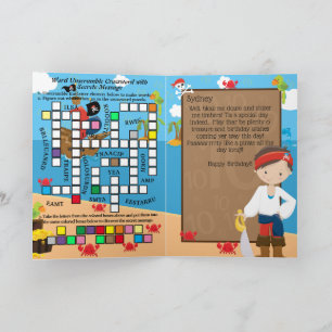 Carte Message secret du capitaine pirate pour joyeux ann