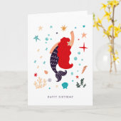 Carte Message Sirène | Vide (Fleur jaune)