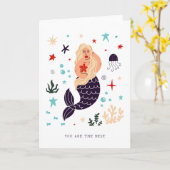 Carte Message Sirène | Vide (Fleur jaune)