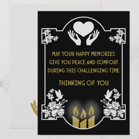 Carte Messages de condoléances (Devant / Derrière)