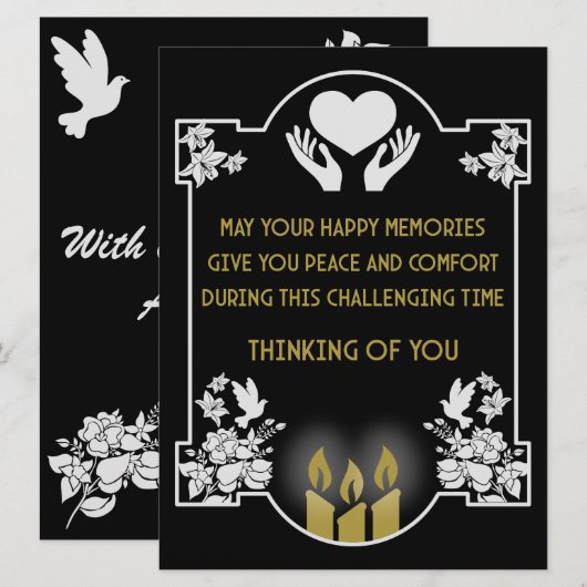 Carte Messages de condoléances (Devant / Derrière)