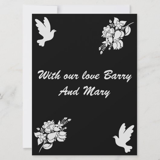 Carte Messages de condoléances (Dos)