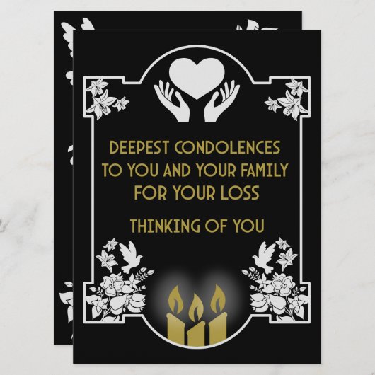 Carte Messages de condoléances (Devant / Derrière)