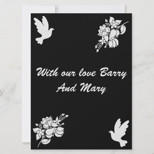 Carte Messages de condoléances (Dos)