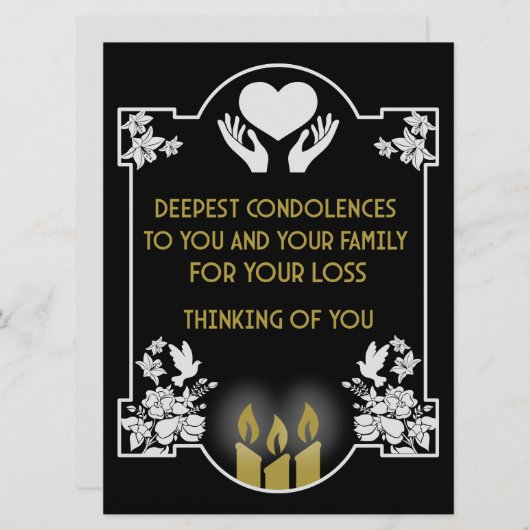 Carte Messages de condoléances (Devant / Derrière)