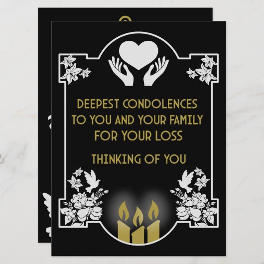 Carte Messages de condoléances (Devant / Derrière)