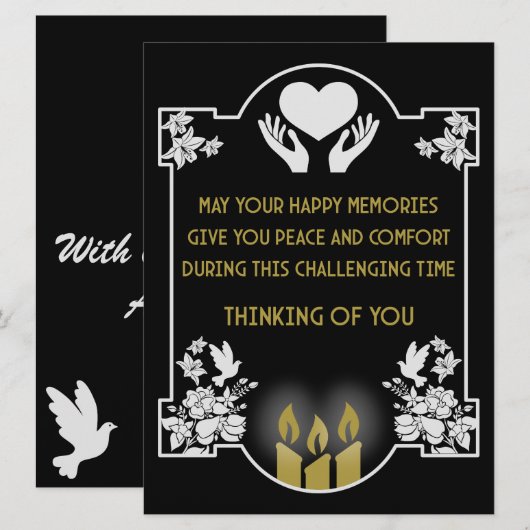 Carte Messages de condoléances (Devant / Derrière)