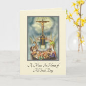 Carte Messe catholique de la Fête de l'Âme (Fleur jaune)