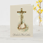 Carte Messe catholique espagnole : prière (Fleur jaune)