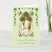 Carte Messe catholique offrant des Shamrocks de la Saint (Devant)
